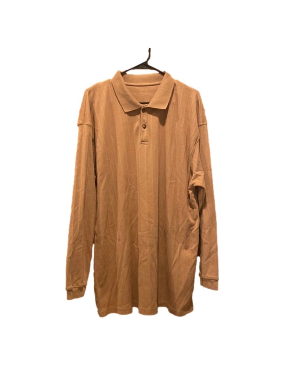 Architect Tan Long Sleeve Polo Textured Henley Size XL
